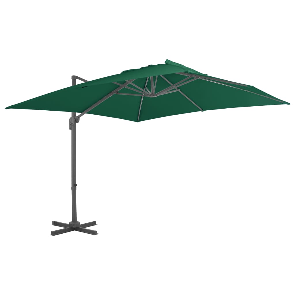 Umbrelă în consolă cu stâlp din aluminiu, verde, 300x300 cm Lando - Lando