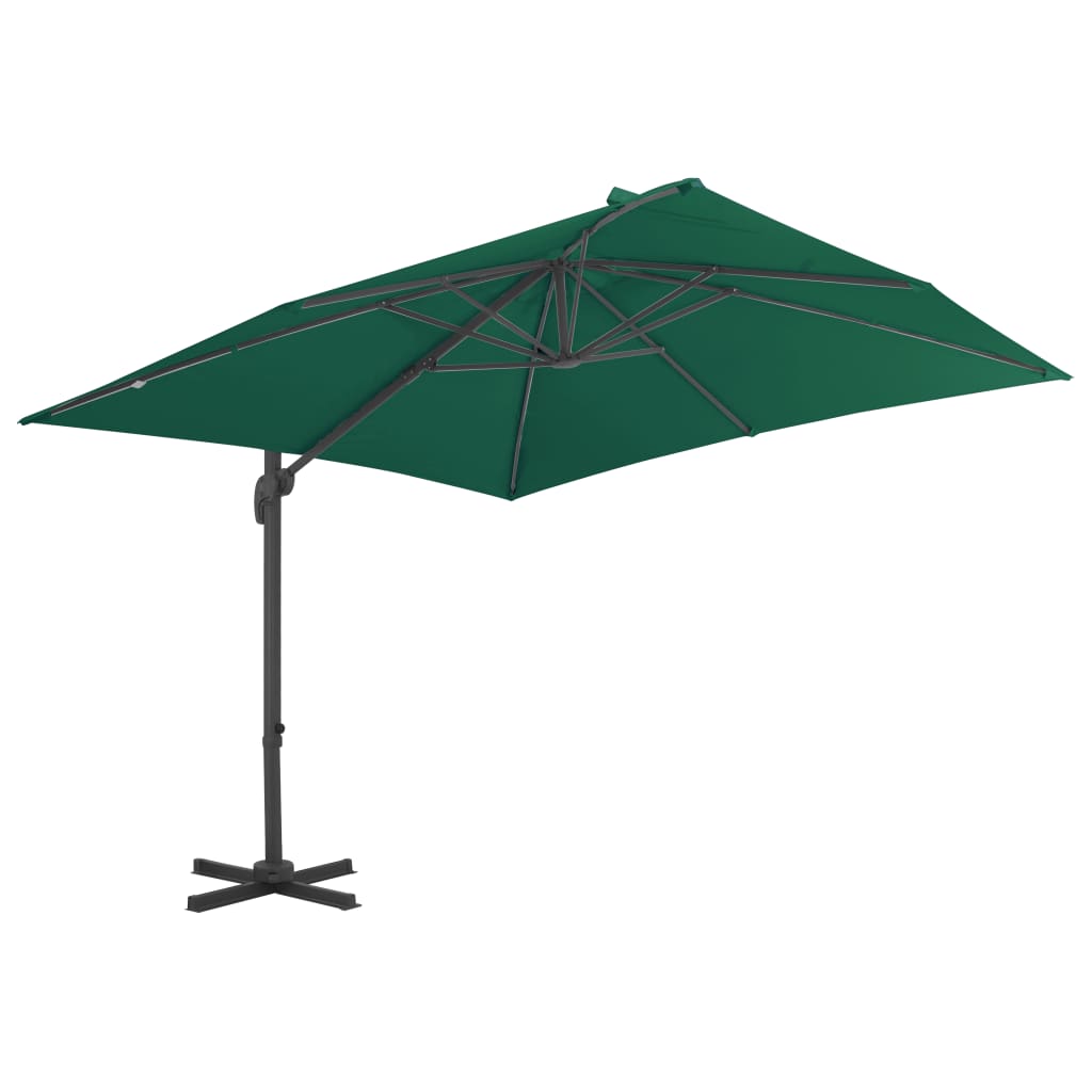 Umbrelă în consolă cu stâlp din aluminiu, verde, 300x300 cm Lando - Lando