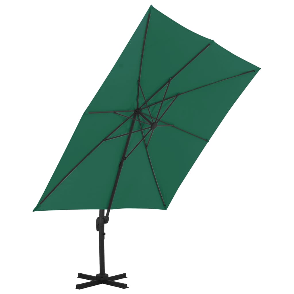 Umbrelă în consolă cu stâlp din aluminiu, verde, 300x300 cm Lando - Lando