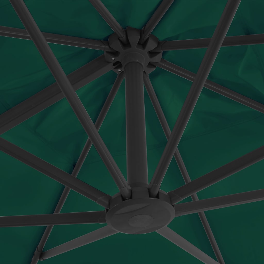 Umbrelă în consolă cu stâlp din aluminiu, verde, 300x300 cm Lando - Lando