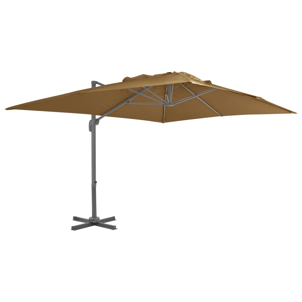 Umbrelă suspendată cu stâlp din aluminiu, taupe, 400x300 cm Lando - Lando