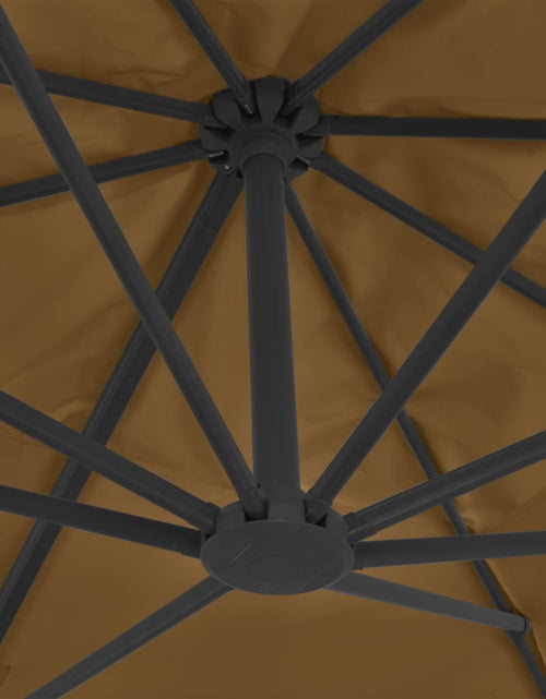 Încărcați imaginea în vizualizatorul Galerie, Umbrelă suspendată cu stâlp din aluminiu, taupe, 400x300 cm Lando - Lando

