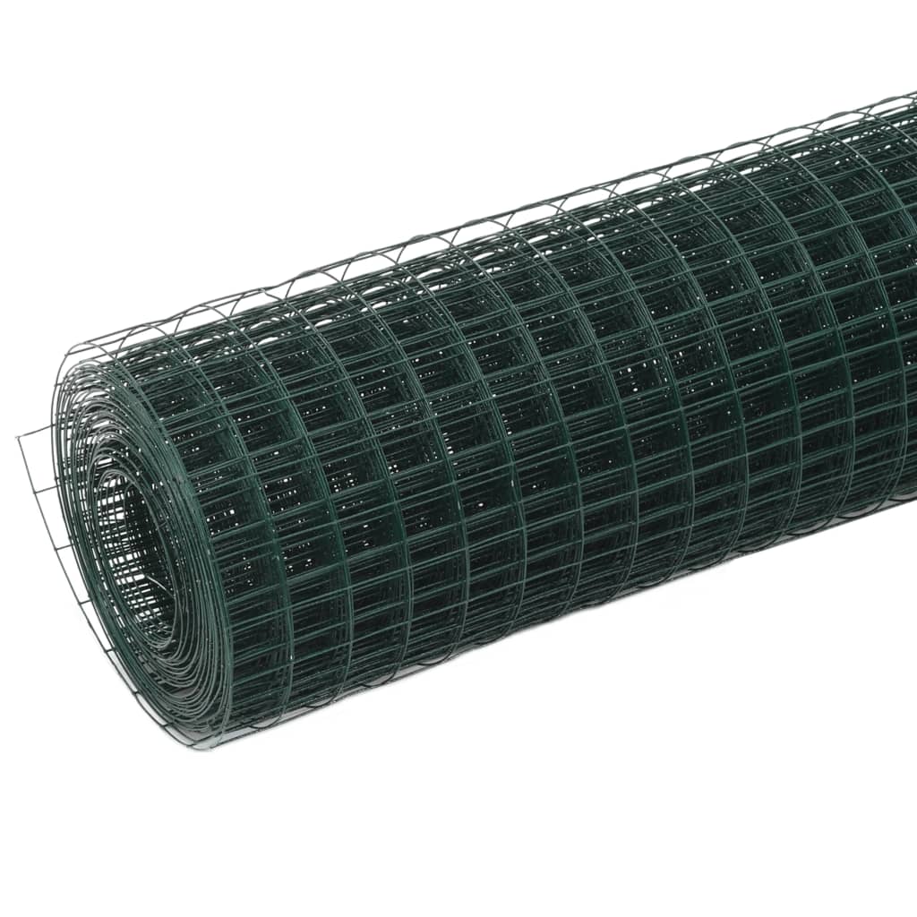 Plasă de sârmă găini, verde, 10 x 0,5 m, oțel cu înveliș PVC Lando - Lando