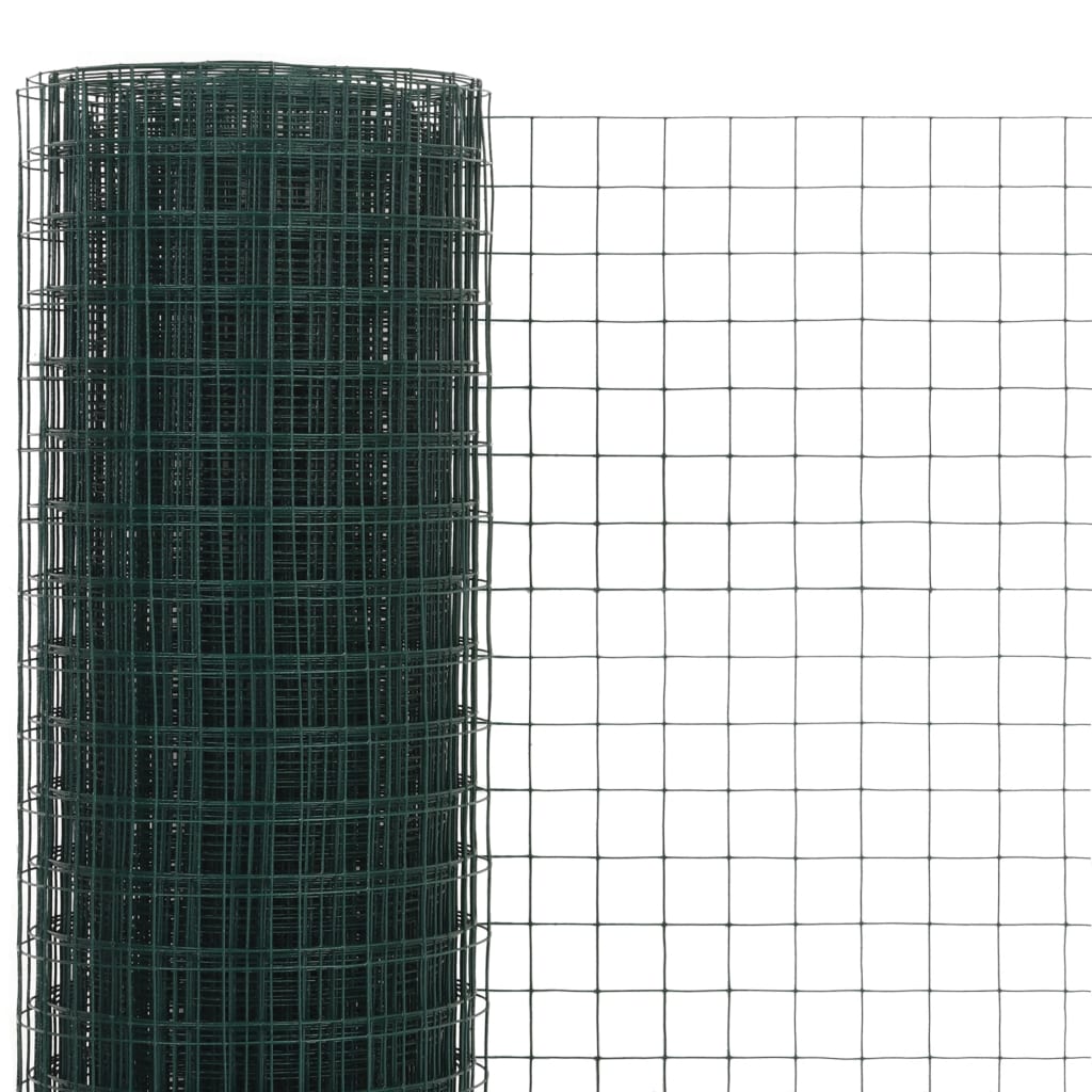 Plasă de sârmă găini, verde, 10 x 0,5 m, oțel cu înveliș PVC Lando - Lando