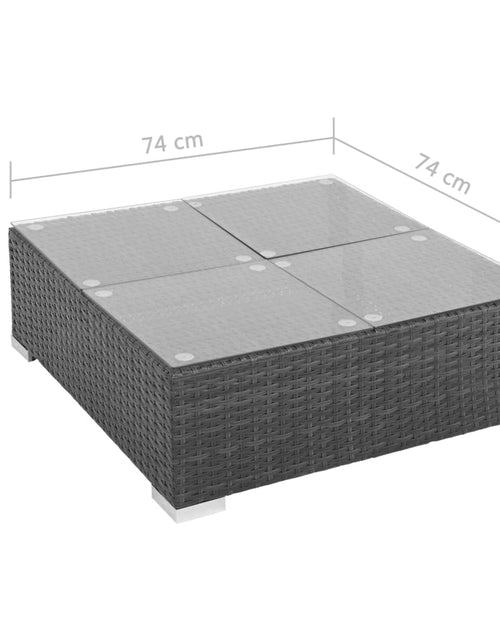 Загрузите изображение в средство просмотра галереи, Set mobilier de grădină cu perne, 6 piese, negru, poliratan Lando - Lando
