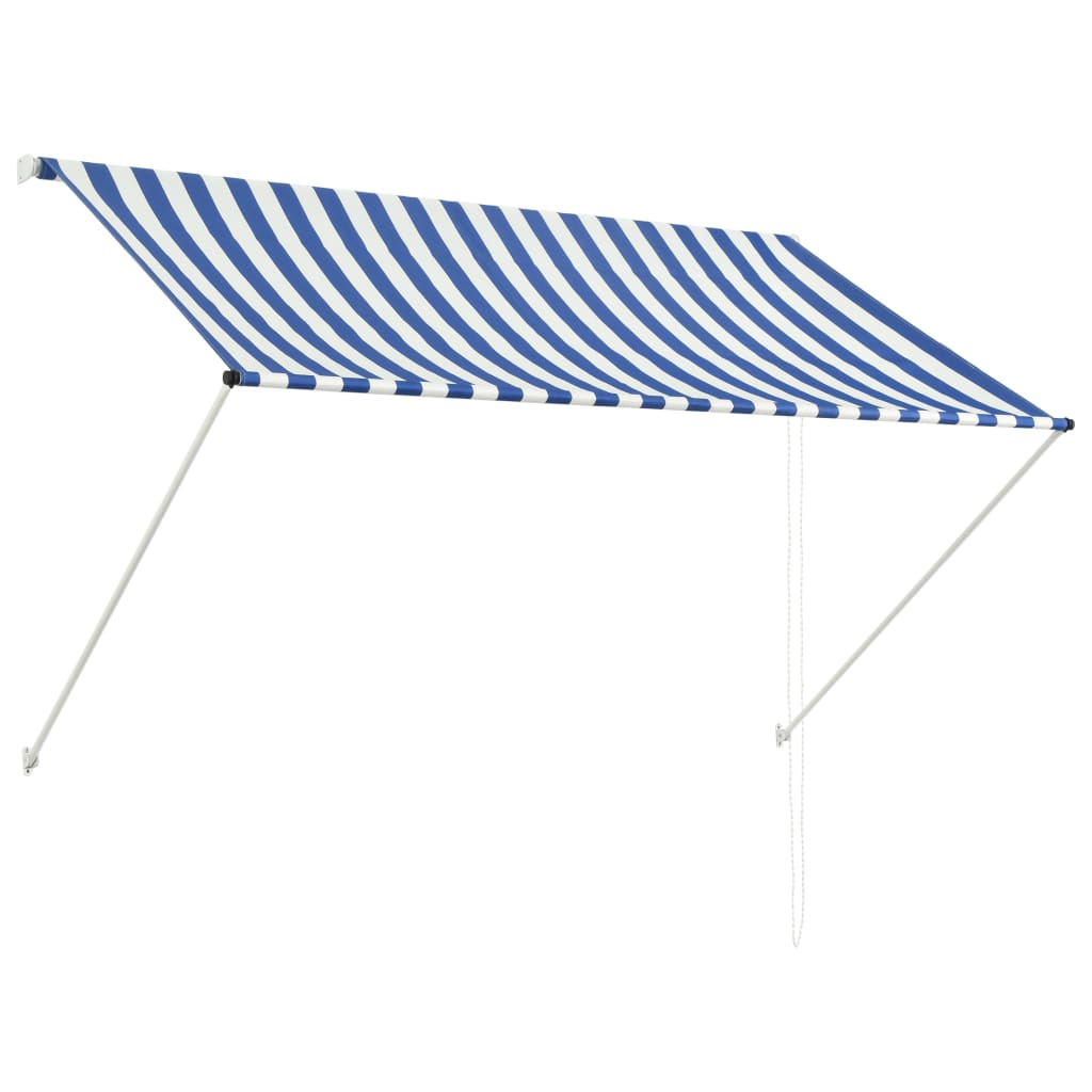 Copertină retractabilă, albastru și alb, 200 x 150 cm Lando - Lando