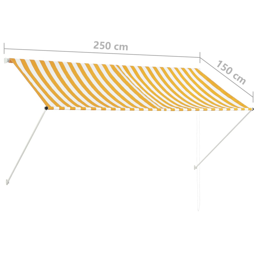 Copertină retractabilă, galben și alb, 250 x 150 cm Lando - Lando