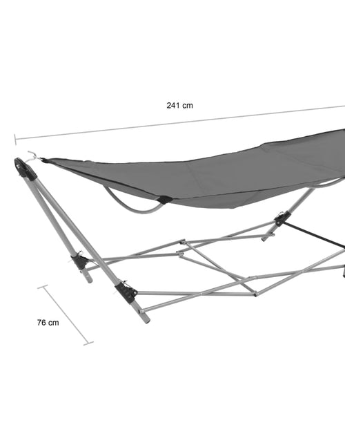 Загрузите изображение в средство просмотра галереи, Hamac cu suport pliabil, gri Lando - Lando
