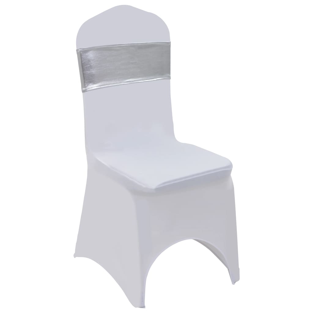 Fundă de scaun elastică, 25 buc, cataramă cu diamante, argintiu - Lando