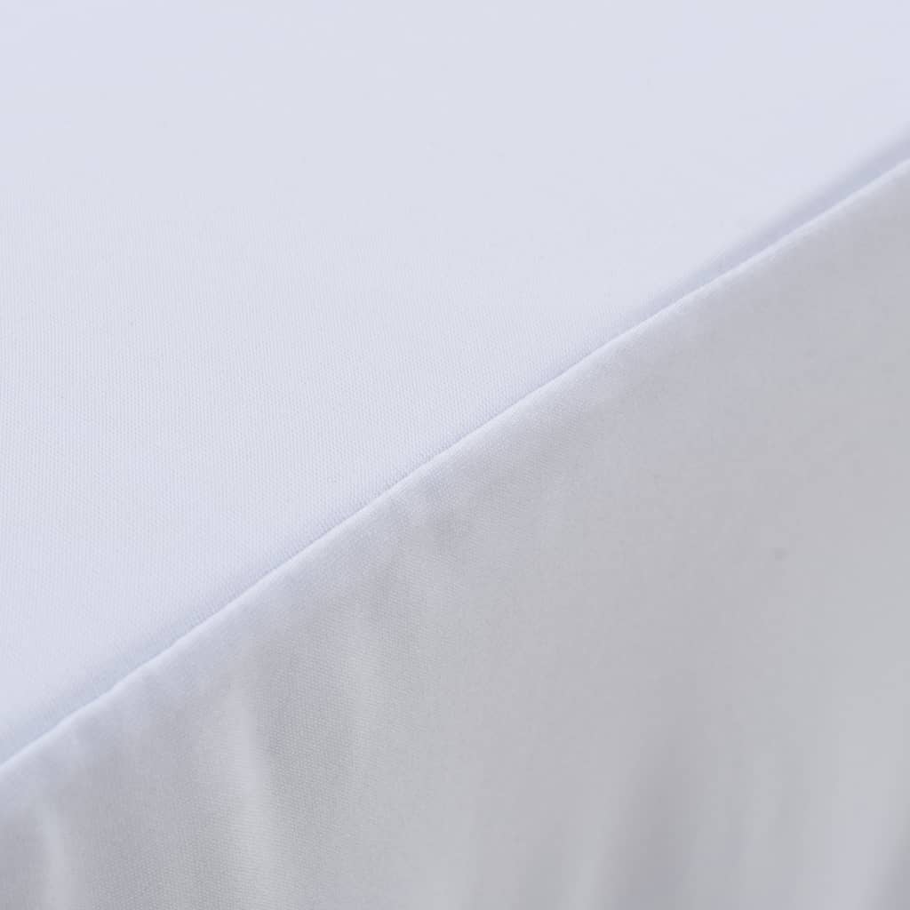Huse elastice de masă cu fustă, 2 buc., alb, 243x76x74 cm Lando - Lando