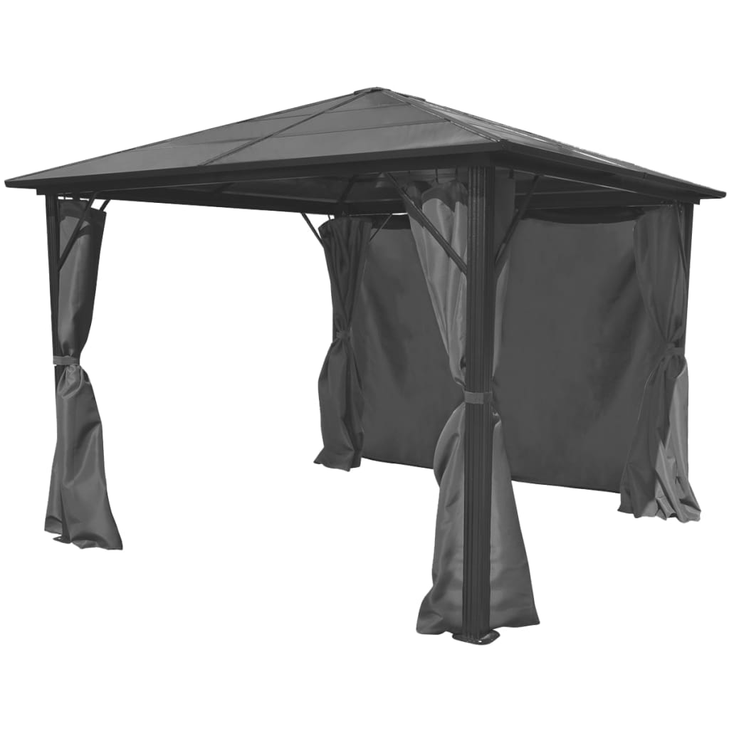 Pavilion cu perdea, antracit, 300 x 300 cm, aluminiu Lando - Lando