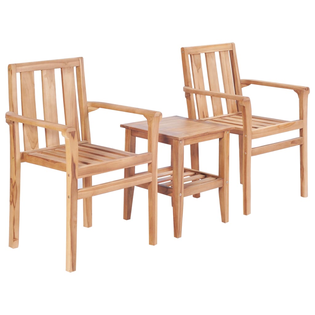 Set mobilier de bistro, 3 piese, lemn masiv de tec Lando - Lando