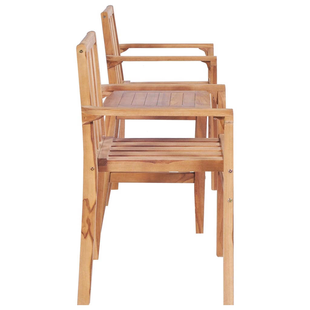 Set mobilier de bistro, 3 piese, lemn masiv de tec Lando - Lando