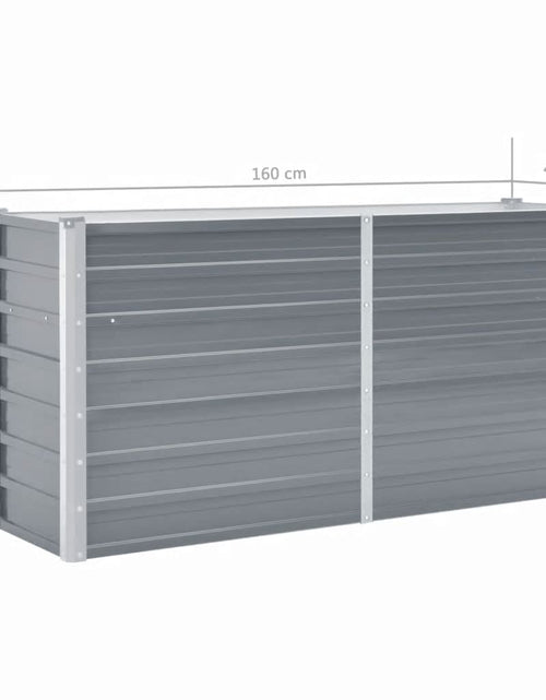 Încărcați imaginea în vizualizatorul Galerie, Strat înălțat de grădină, gri, 160x40x77 cm, oțel galvanizat Lando - Lando
