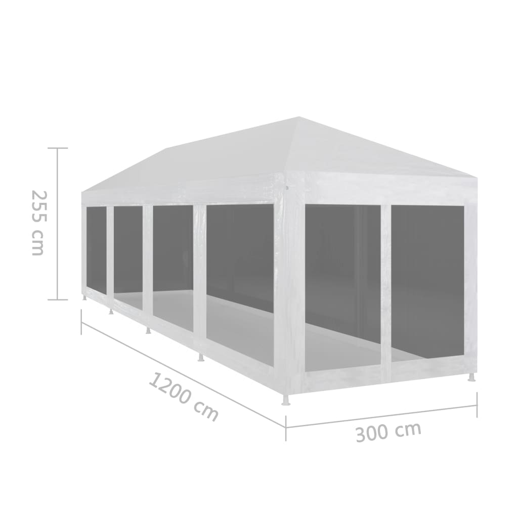 Cort de petrecere cu 10 pereți din plasă, 12 x 3 m Lando - Lando