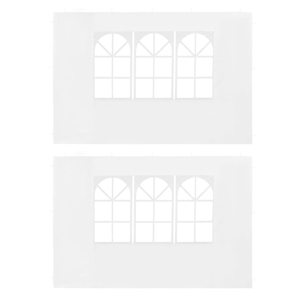 Perete lateral cort petrecere, 2 buc, alb, PE, cu fereastră - Lando