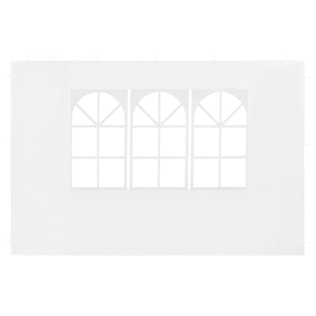Perete lateral cort petrecere, 2 buc, alb, PE, cu fereastră - Lando