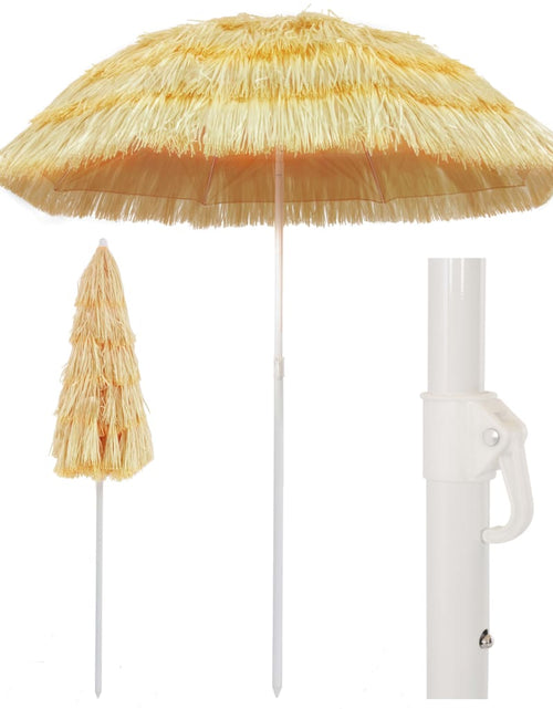 Încărcați imaginea în vizualizatorul Galerie, Umbrelă de plajă, natural, 180 cm, stil hawaiian - Lando
