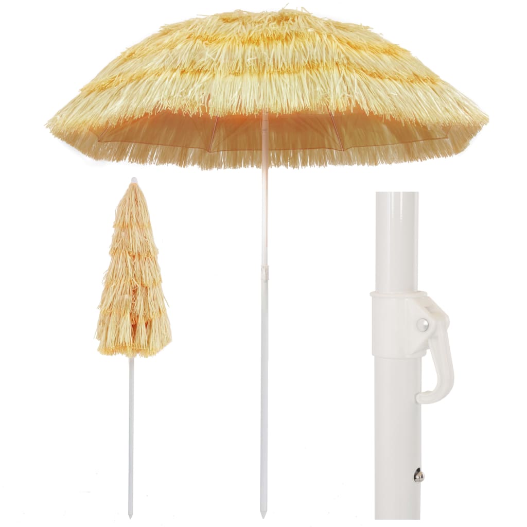 Umbrelă de plajă, natural, 180 cm, stil hawaiian - Lando