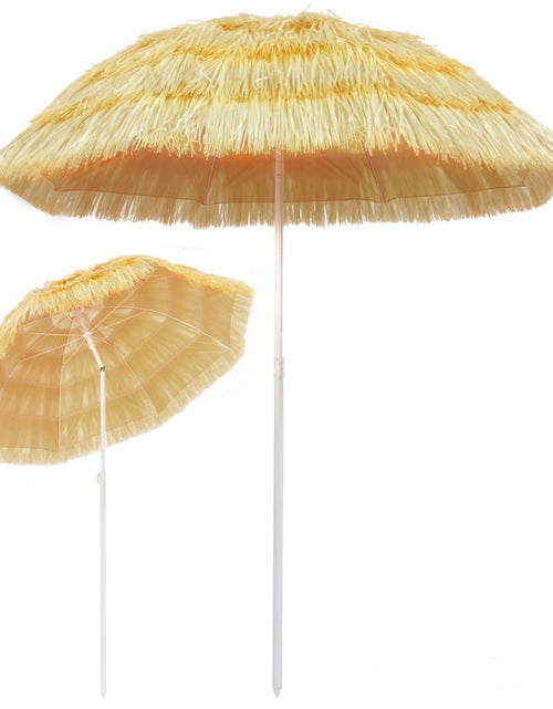 Încărcați imaginea în vizualizatorul Galerie, Umbrelă de plajă, natural, 180 cm, stil hawaiian - Lando
