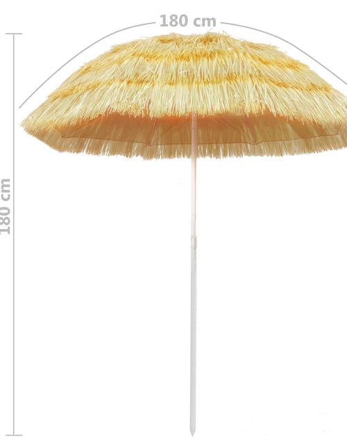 Încărcați imaginea în vizualizatorul Galerie, Umbrelă de plajă, natural, 180 cm, stil hawaiian - Lando
