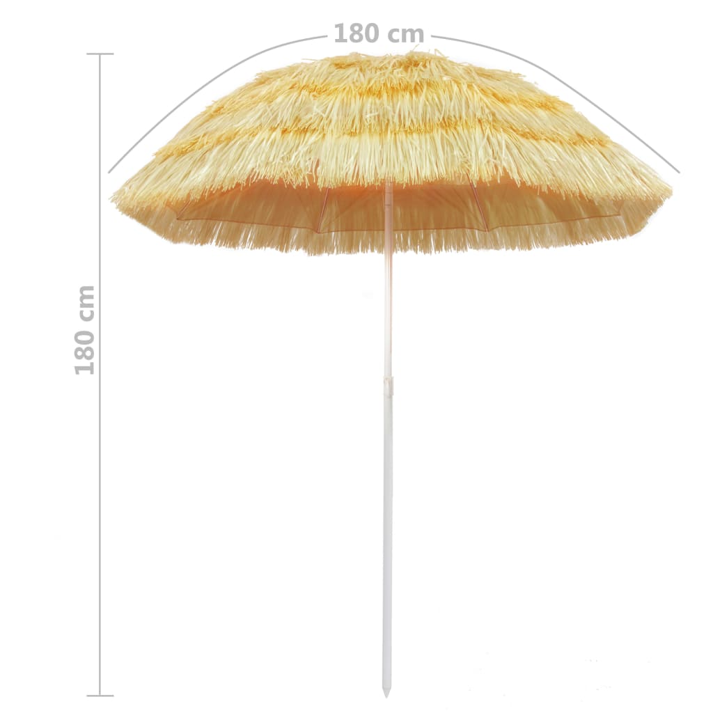 Umbrelă de plajă, natural, 180 cm, stil hawaiian - Lando