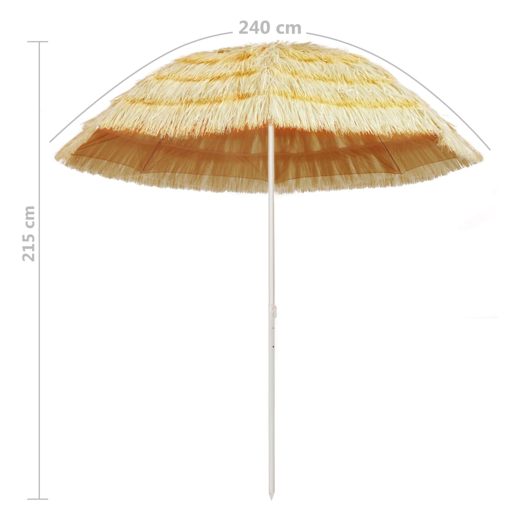 Umbrelă de plajă, natural, 240 cm, stil hawaiian - Lando