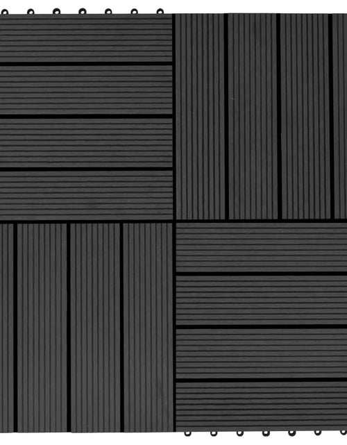 Încărcați imaginea în vizualizatorul Galerie, Plăci de pardoseală 11 buc, negru, 30 x 30 cm ,WPC, 1 mp Lando - Lando
