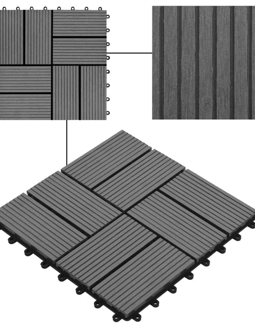 Загрузите изображение в средство просмотра галереи, Plăci de podea, 11 buc., gri, 30 x 30 cm, 1 mp, WPC Lando - Lando
