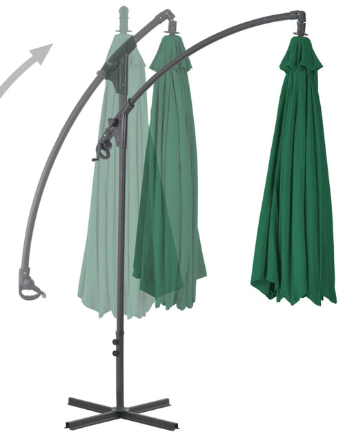 Încărcați imaginea în vizualizatorul Galerie, Umbrelă suspendată cu stâlp din oțel, verde, 300 cm Lando - Lando
