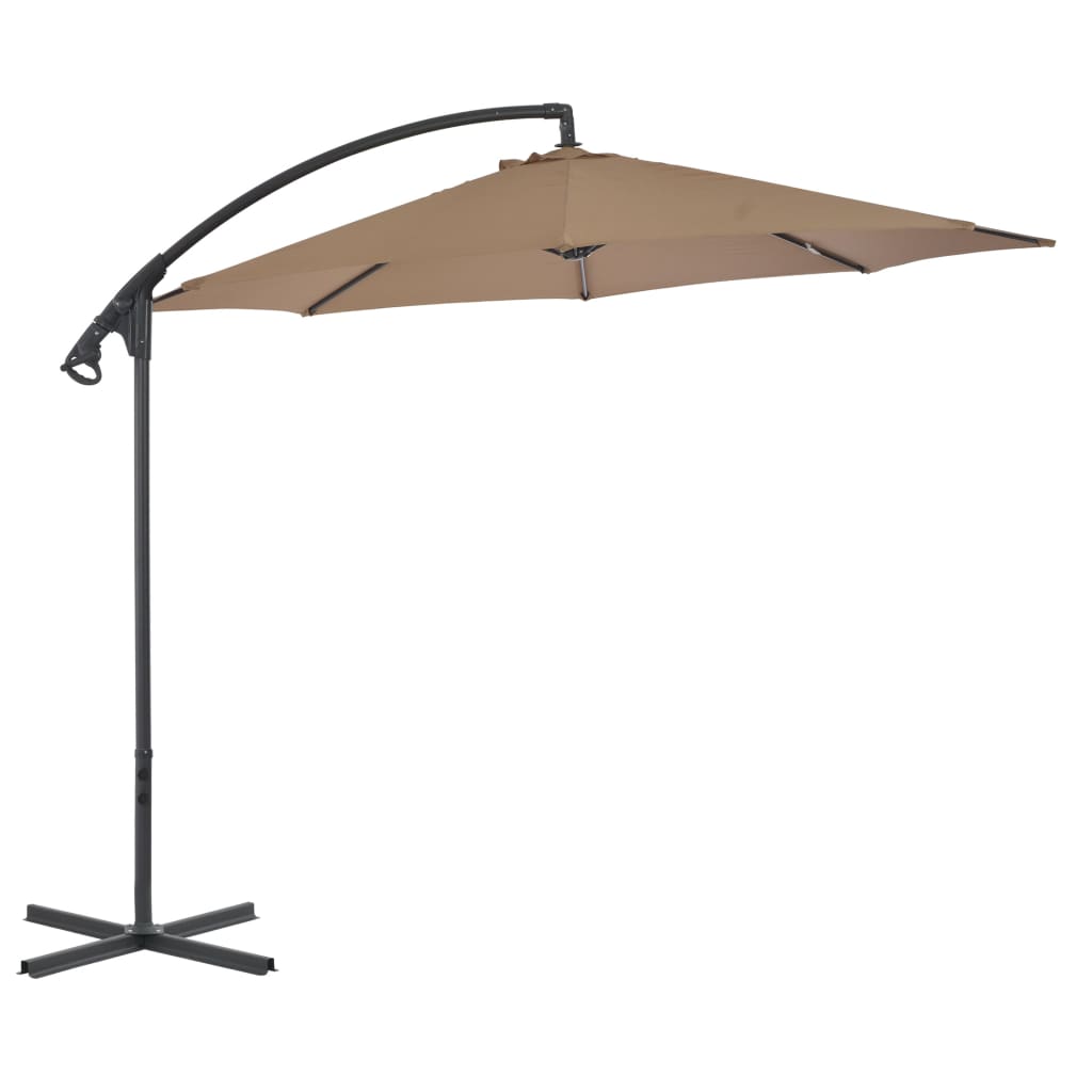 Umbrelă suspendată cu stâlp din oțel, gri taupe, 300 cm Lando - Lando