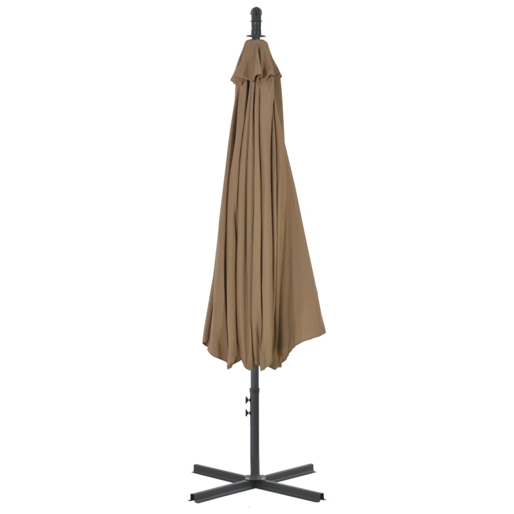 Umbrelă suspendată cu stâlp din oțel, gri taupe, 300 cm Lando - Lando