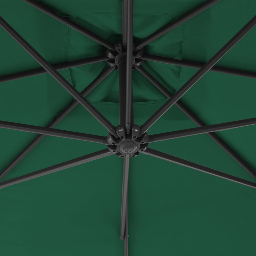 Umbrelă suspendată cu stâlp din oțel, verde, 250 x 250 cm Lando - Lando