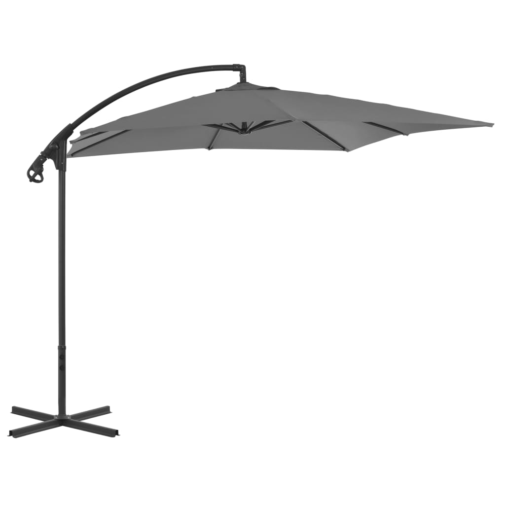 Umbrelă suspendată cu stâlp din oțel, antracit, 250 x 250 cm Lando - Lando