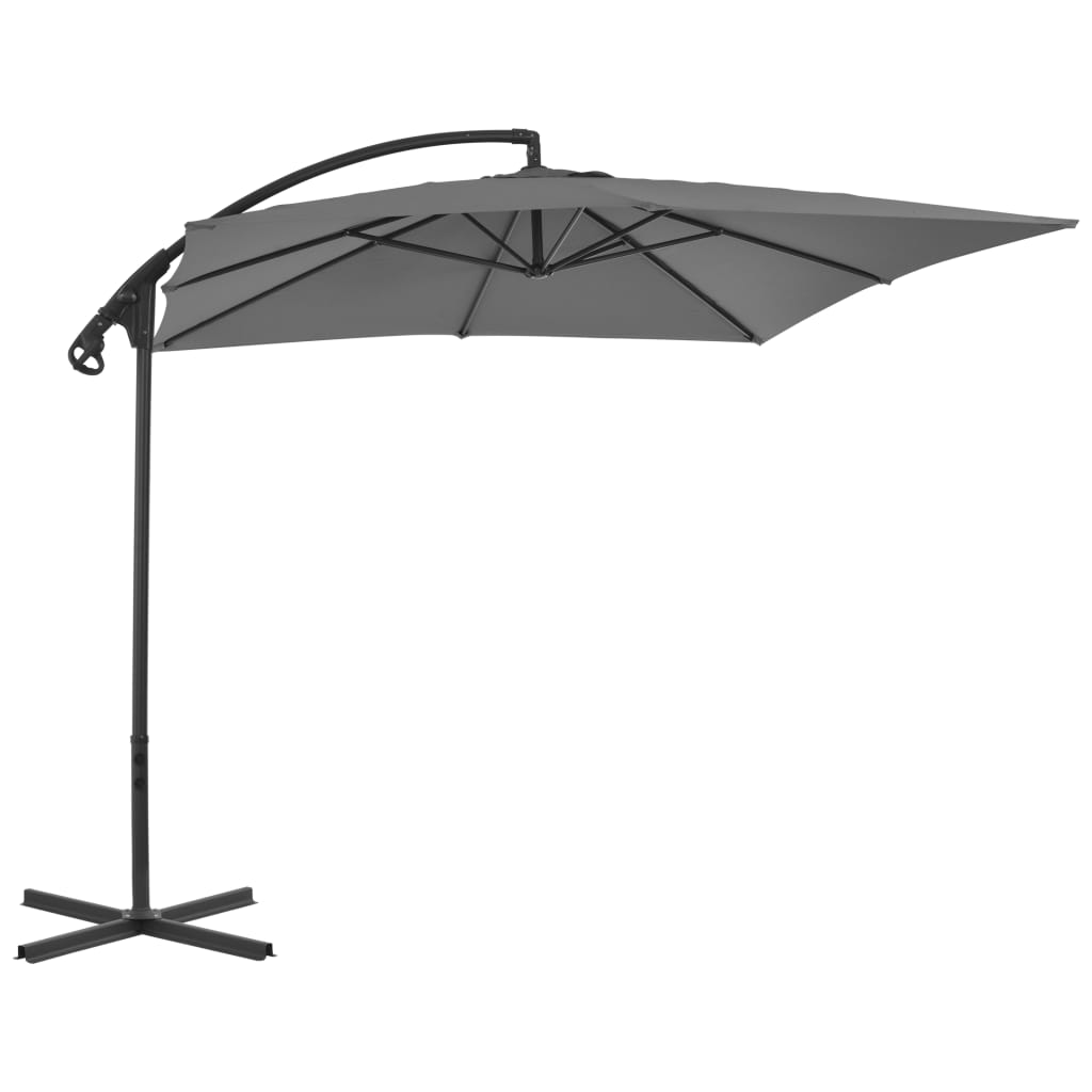 Umbrelă suspendată cu stâlp din oțel, antracit, 250 x 250 cm Lando - Lando