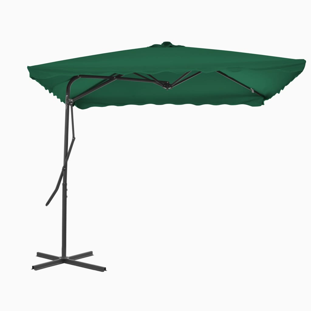 Umbrelă de soare de exterior, stâlp din oțel, verde, 250x250 cm Lando - Lando