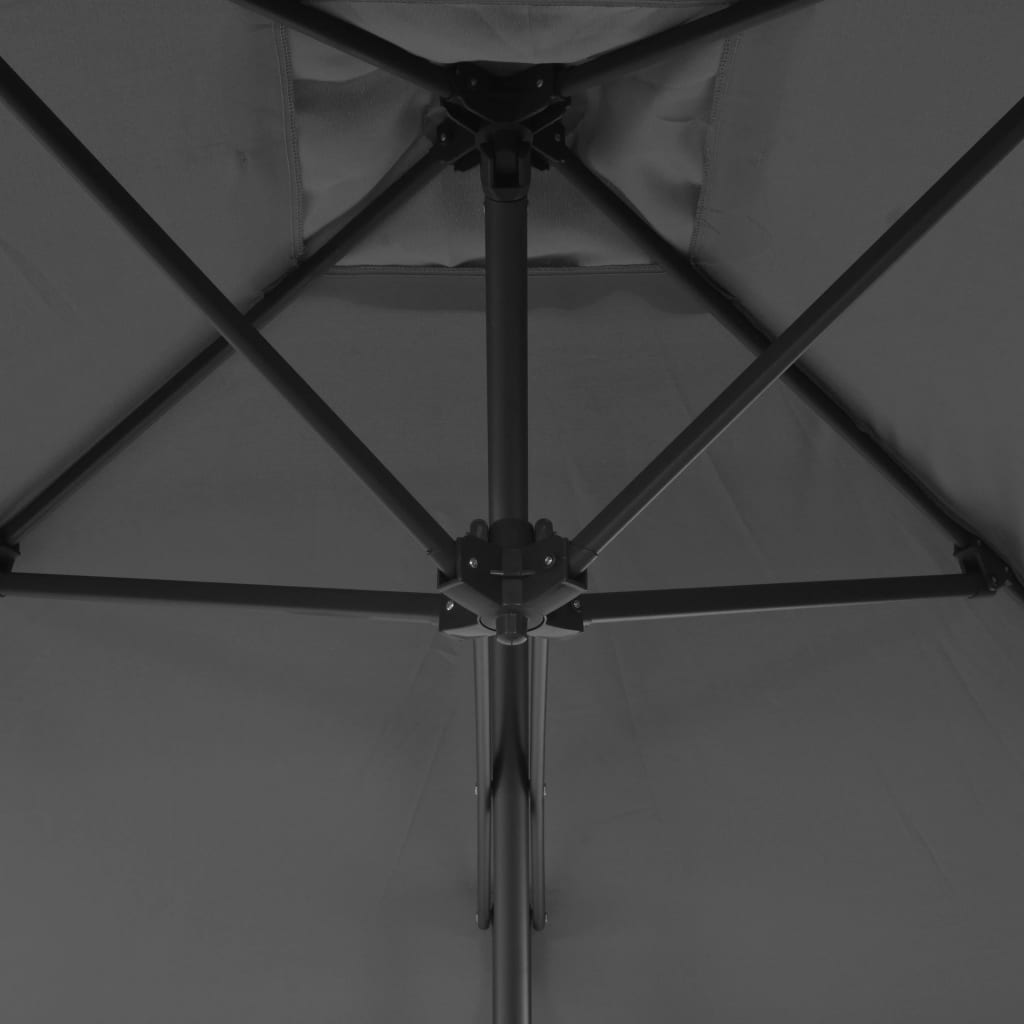 Umbrelă soare de exterior, stâlp din oțel, antracit, 250x250 cm Lando - Lando
