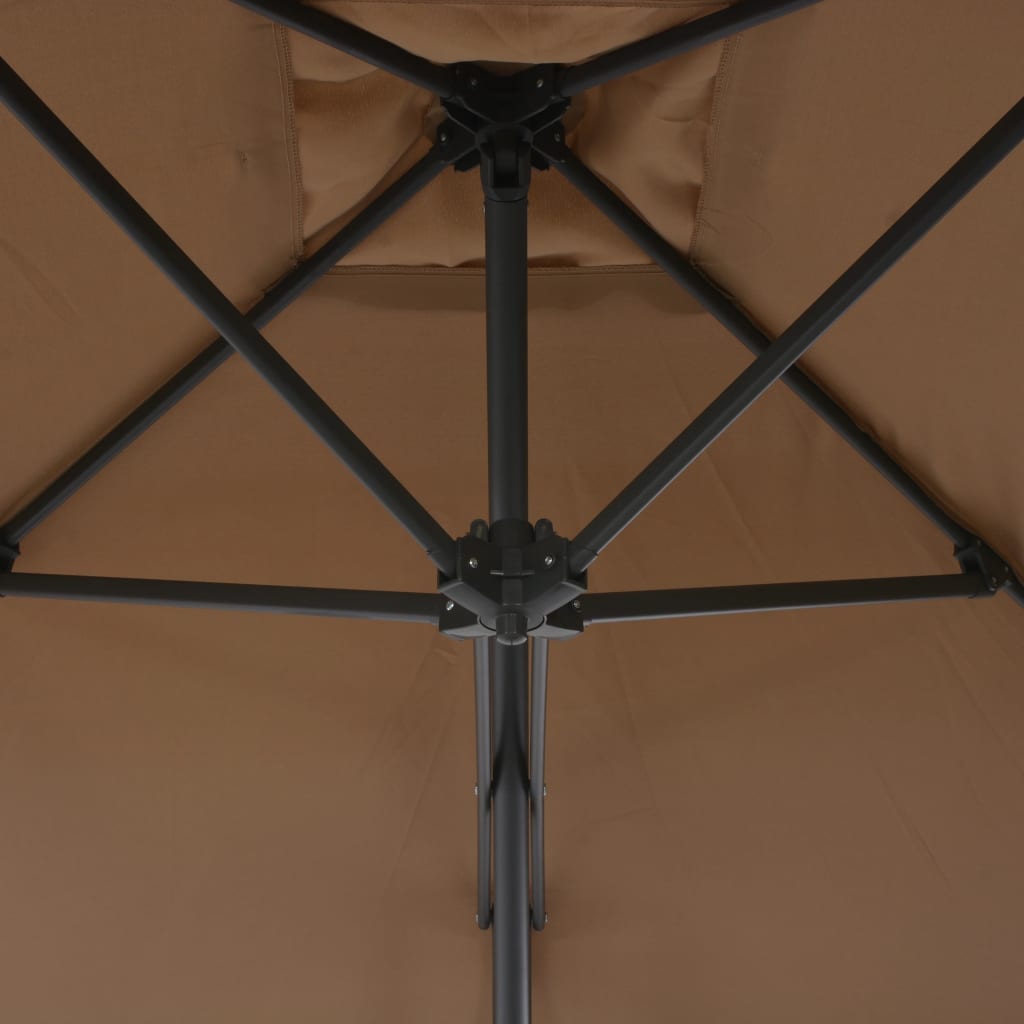 Umbrelă soare de exterior, stâlp oțel, gri taupe, 250 x 250 cm Lando - Lando