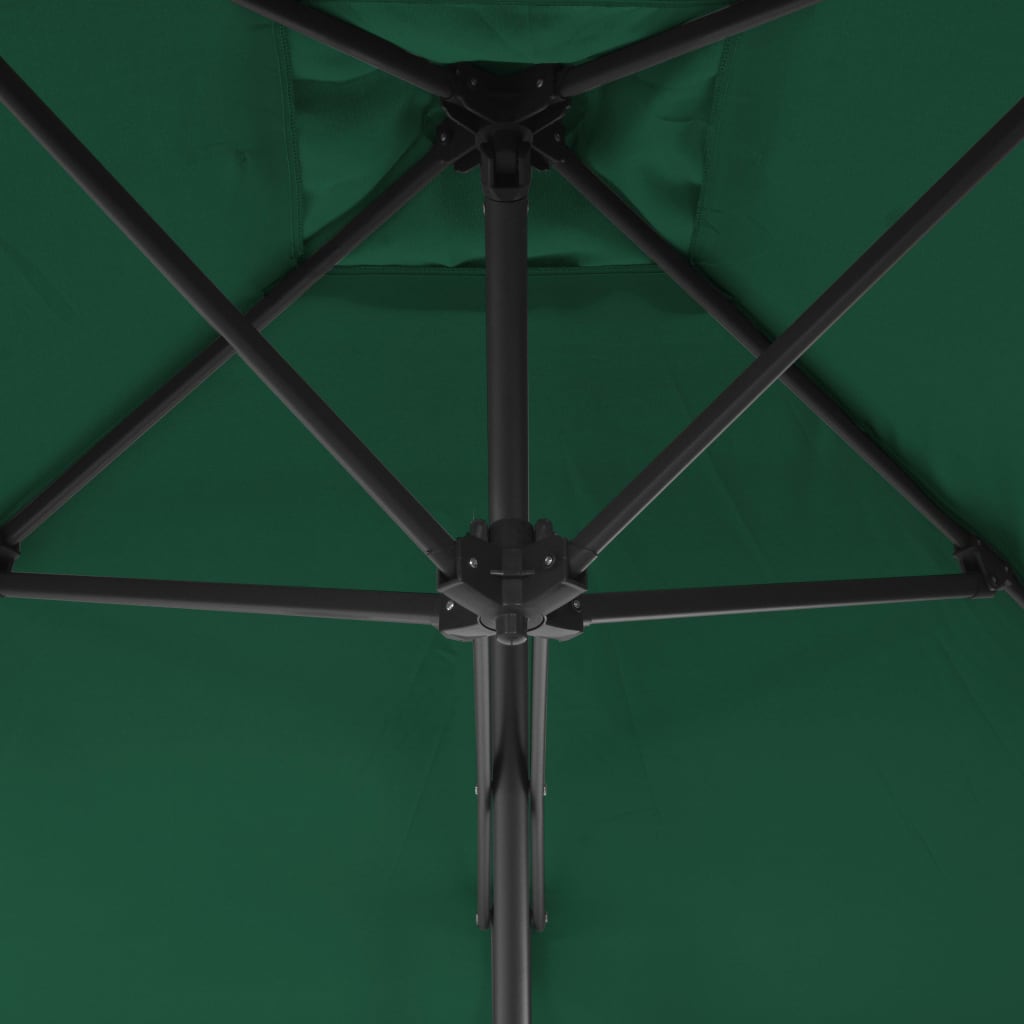 Umbrelă soare de exterior cu stâlp din oțel, verde, 300 cm Lando - Lando