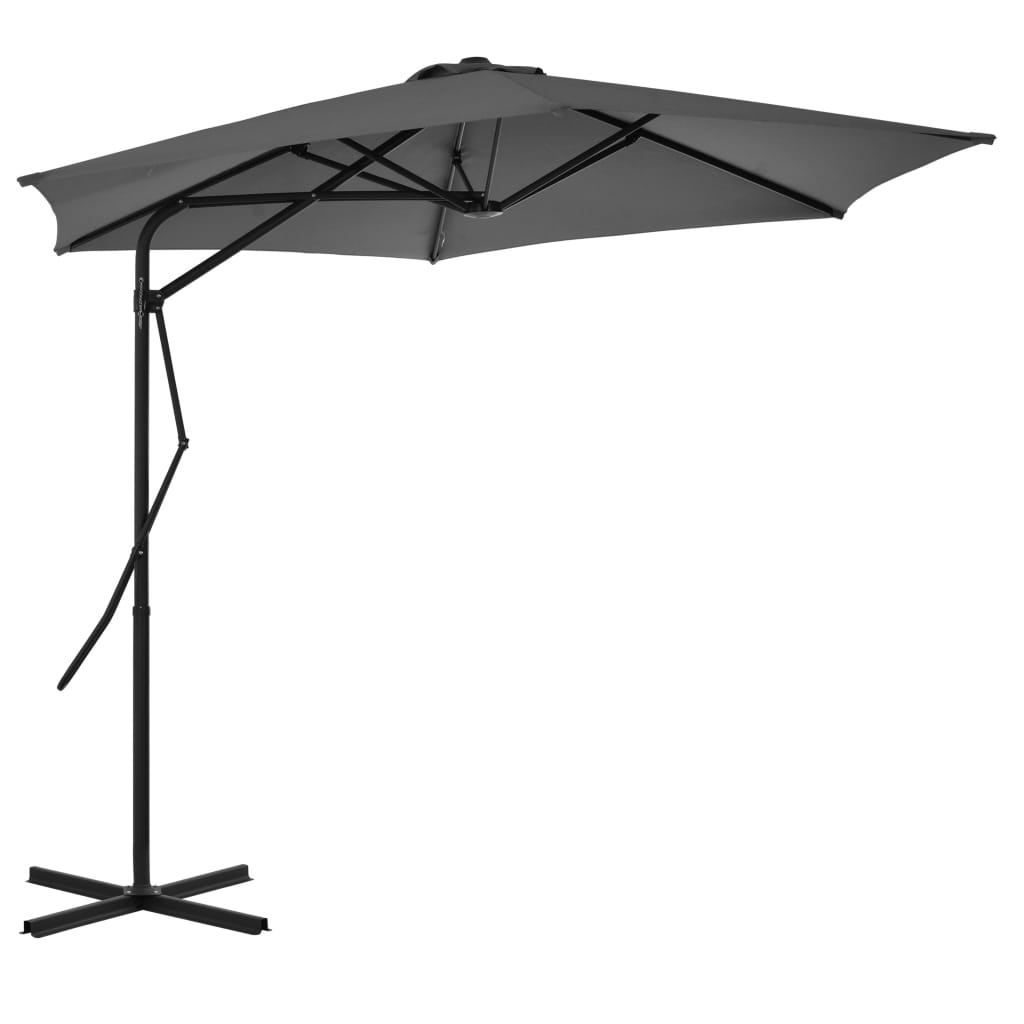 Umbrelă de soare de exterior, stâlp din oțel, antracit, 300 cm Lando - Lando