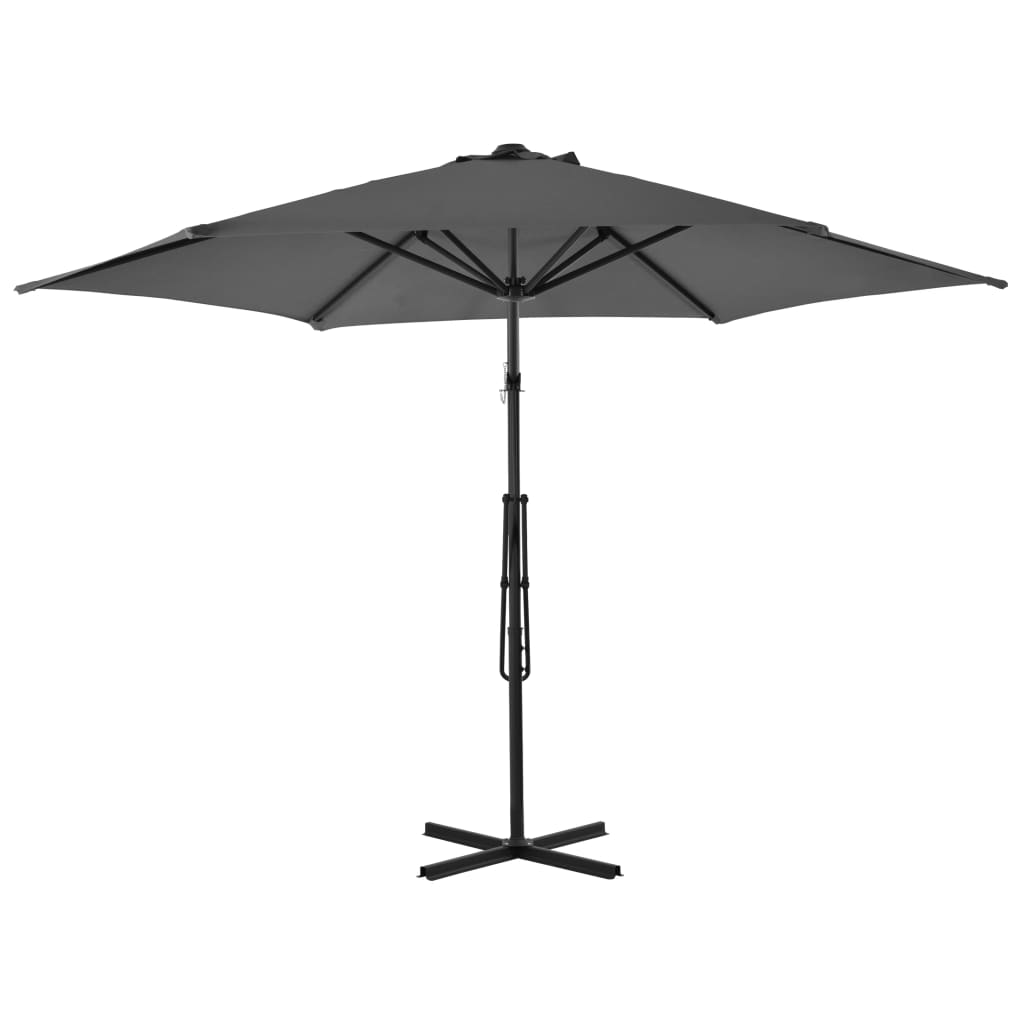 Umbrelă de soare de exterior, stâlp din oțel, antracit, 300 cm Lando - Lando