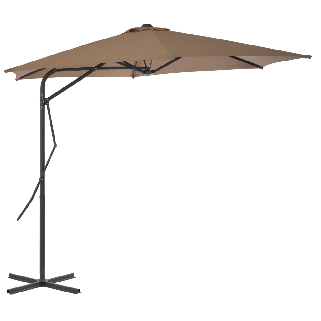 Umbrelă de soare de exterior, stâlp din oțel, gri taupe, 300 cm Lando - Lando