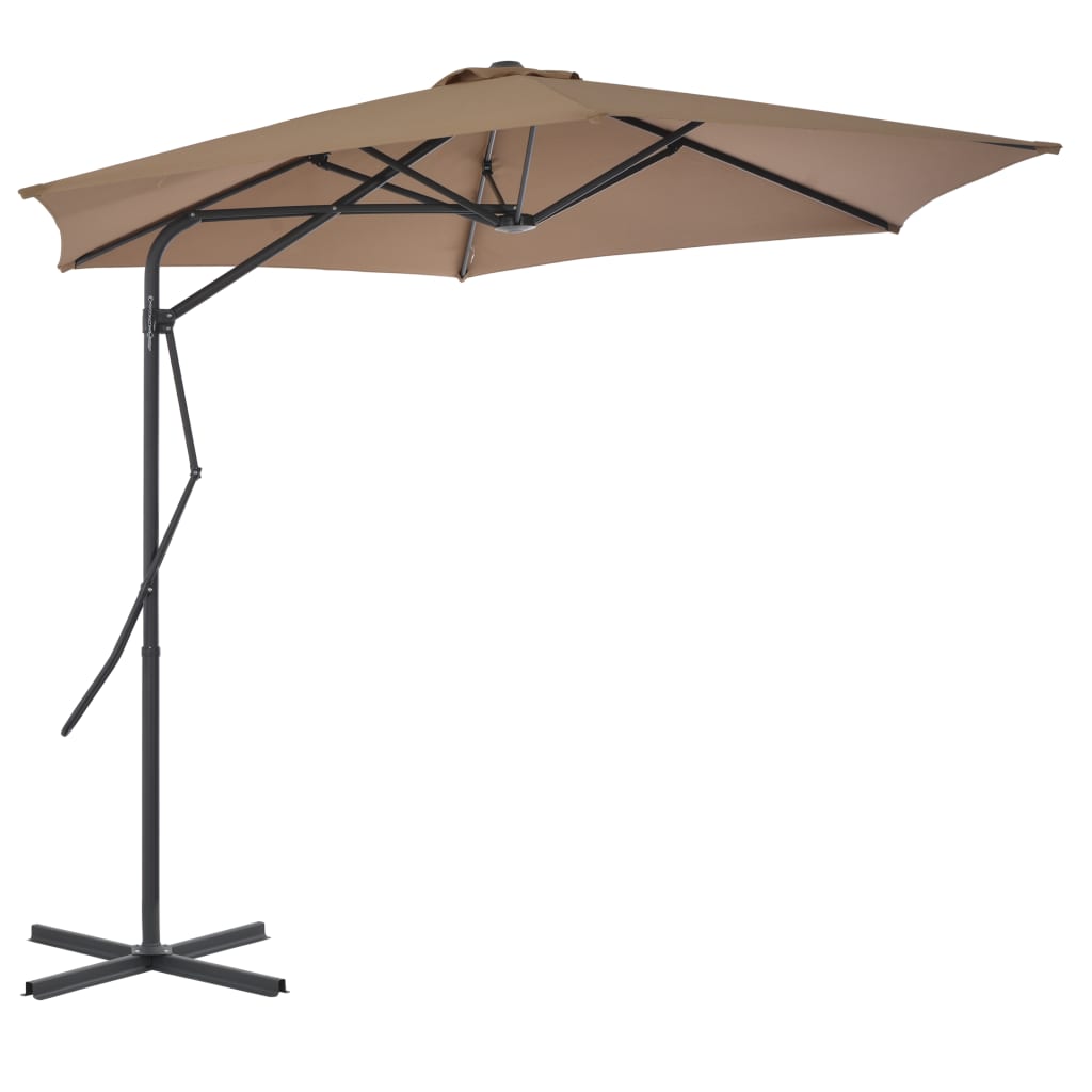 Umbrelă de soare de exterior, stâlp din oțel, gri taupe, 300 cm Lando - Lando