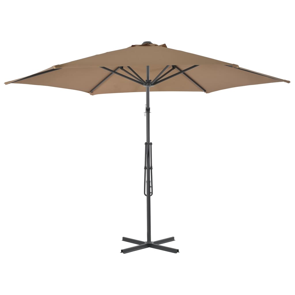 Umbrelă de soare de exterior, stâlp din oțel, gri taupe, 300 cm Lando - Lando