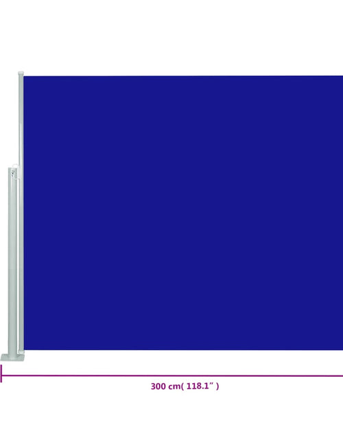 Încărcați imaginea în vizualizatorul Galerie, Copertină laterală retractabilă, albastru, 120x300 cm - Lando
