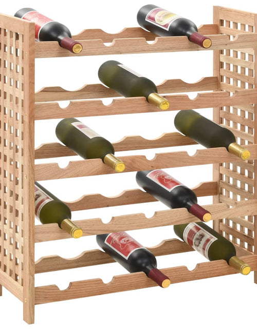 Загрузите изображение в средство просмотра галереи, Suport sticle vin pentru 25 sticle, 63x25x73 cm, lemn masiv nuc - Lando
