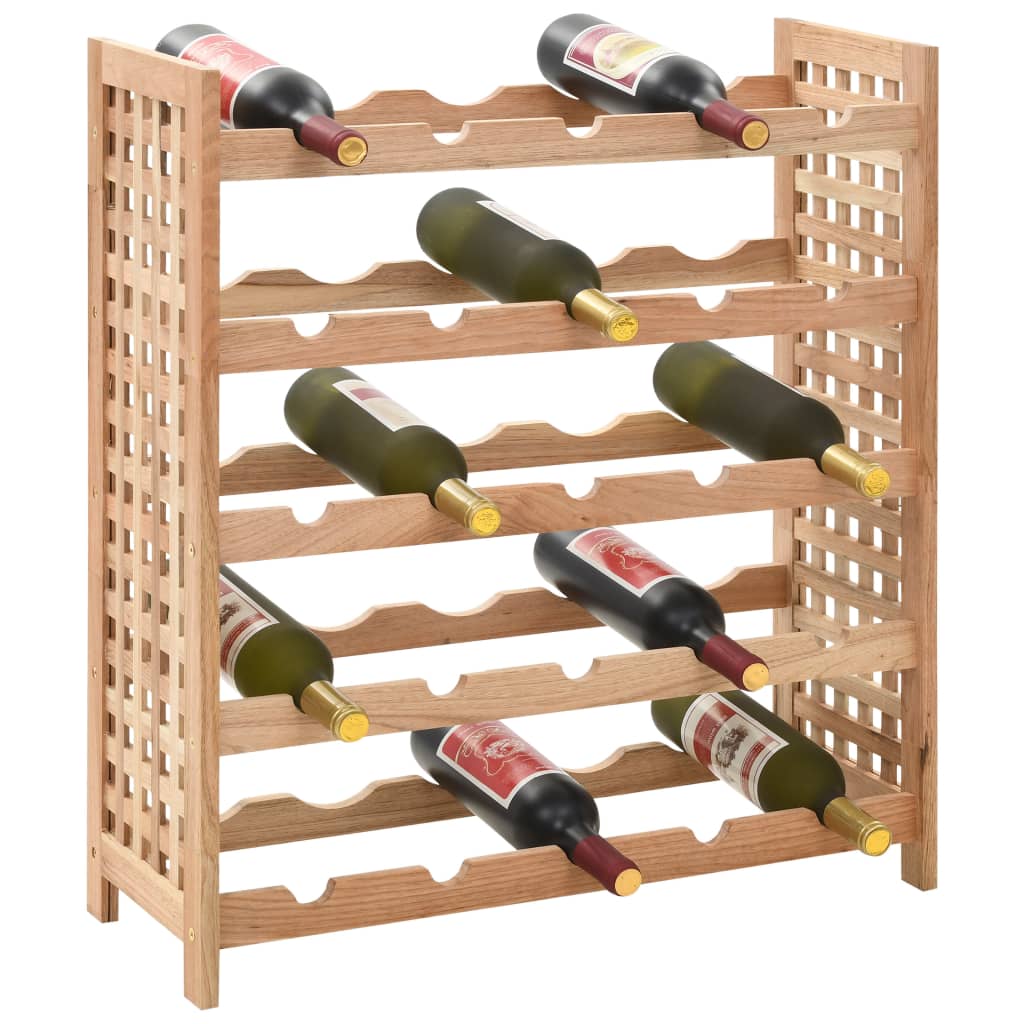 Suport sticle vin pentru 25 sticle, 63x25x73 cm, lemn masiv nuc - Lando