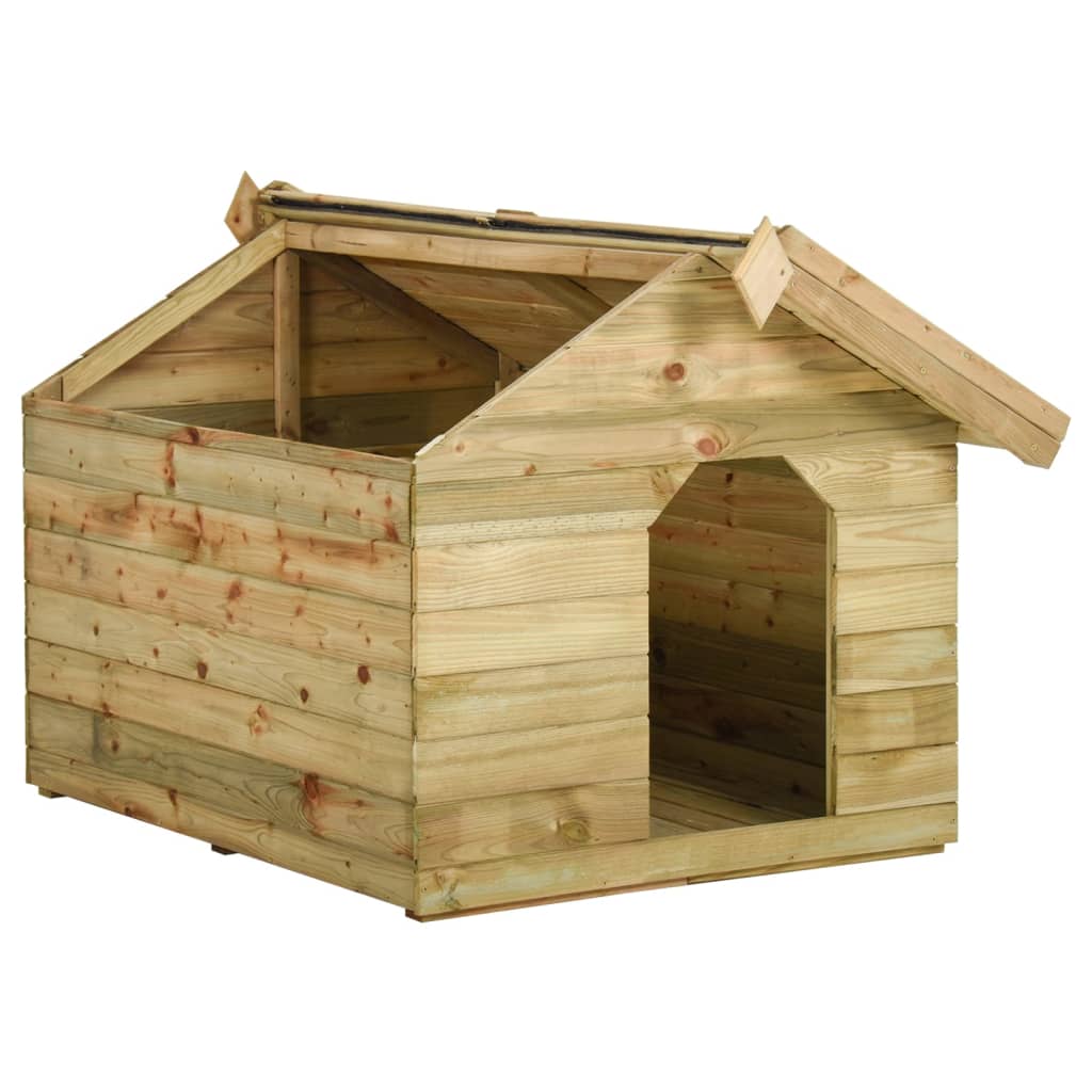 Cușcă câine de grădină, acoperiș detașabil, lemn de pin tratat - Lando