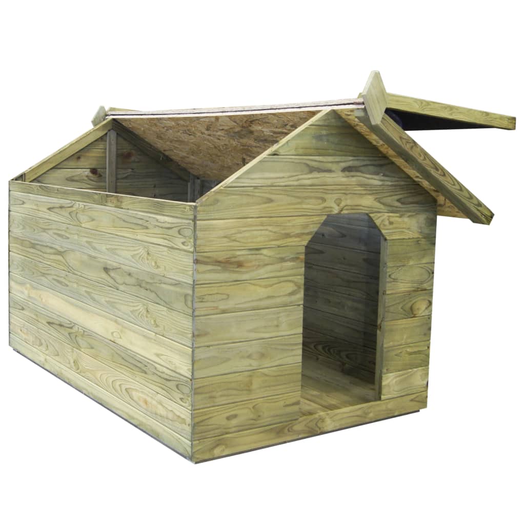 Cușcă câine de grădină, acoperiș detașabil, lemn pin tratat - Lando
