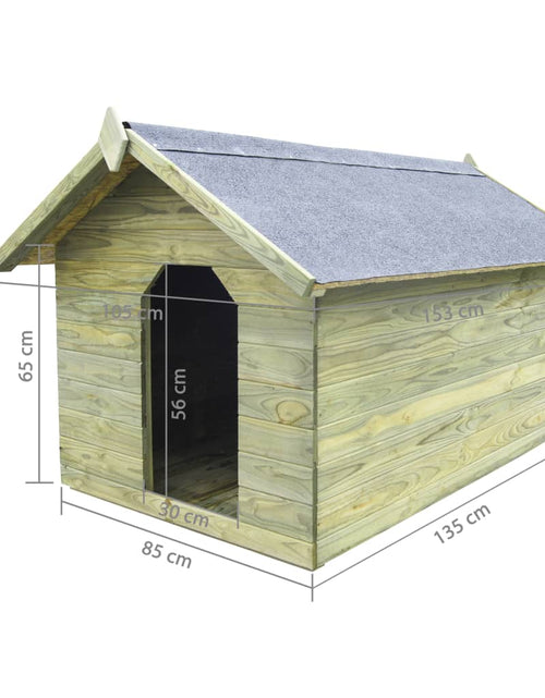 Загрузите изображение в средство просмотра галереи, Cușcă câine de grădină, acoperiș detașabil, lemn pin tratat - Lando
